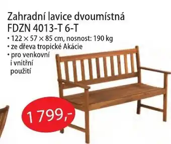 Zahradní lavice dvoumístná FDZN 4013-T 6-T