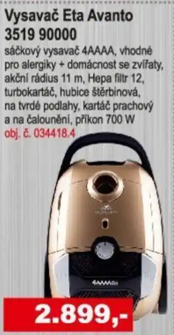 Elektro Spáčil Vysavač Eta Avanto 3519 90000 nabídka