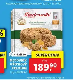 Lidl Medovník ořechový premium nabídka