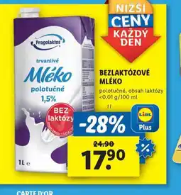 Lidl Bezlaktózové mléko polotučné nabídka