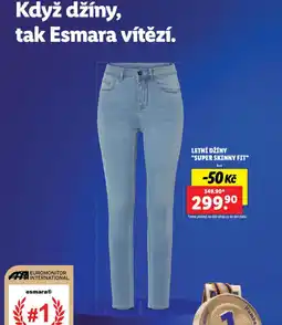 Lidl Letní džíny super skinny fit nabídka