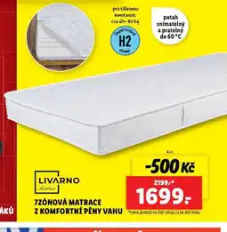 7zónová matrace z komfortní pěny vahu