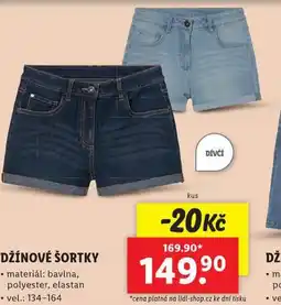 Lidl Džínové šortky nabídka