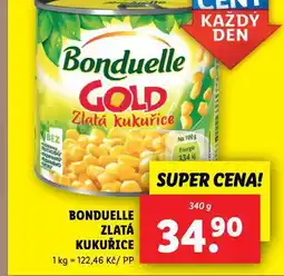 Lidl Bonduelle zlatá kukuřice nabídka