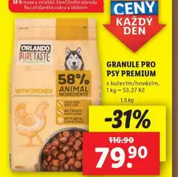 Lidl Orlando granule pro psy nabídka