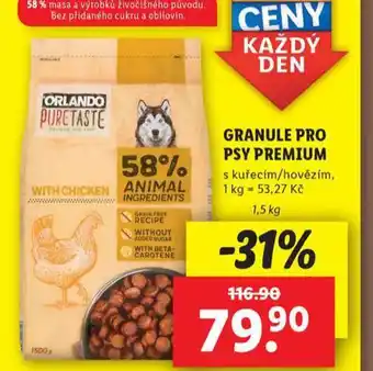 Lidl Orlando granule pro psy nabídka