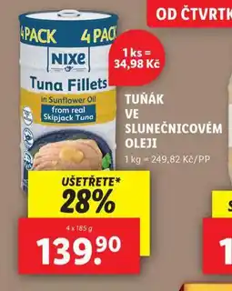Lidl Tuňák ve slunečnicovém oleji nabídka