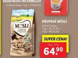 Lidl Křupavé müsli nabídka