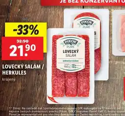 Lidl Lovecký salám nabídka