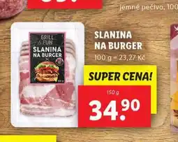 Lidl Slanina na burger nabídka