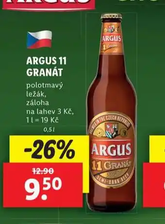 Lidl Pivo argus 11 granát nabídka