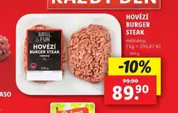 Lidl Hovězí burger steak nabídka