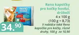 Potraviny CZ Reno kapsičky pro kočky hovězí, drůbeží nabídka