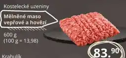 Potraviny CZ Mělněné maso vepřové a hovězí nabídka