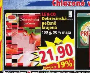Norma Debrecínská pečeně krájená nabídka