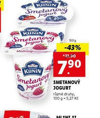 Lidl Smetanový jogurt nabídka