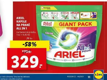 Lidl Ariel kapsle na praní nabídka