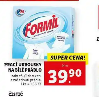 Lidl Formil prací ubrousky na bílé prádlo nabídka