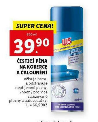 W5 čistící pěna na koberce a čalounění