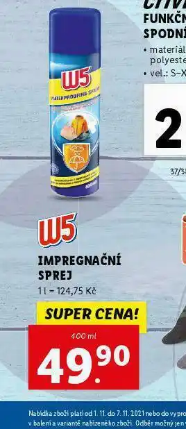 Lidl W5 impregnanční sprej nabídka