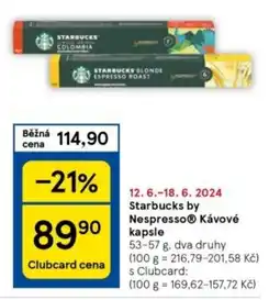 Tesco Starbucks by Nespresso Kávové kapsle nabídka