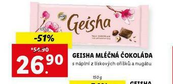 Lidl Geisha mléčná čokoláda nabídka