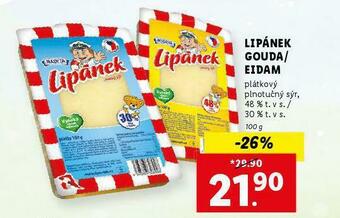 Lidl Lipánek gouda / eidam nabídka