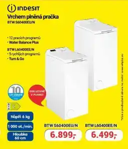 Planeo Elektro Vrchem plněná pračka BTW S60400EU/N nabídka