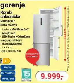 Planeo Elektro Kombi chladnička NRK692XL5 NRK6192AW5 nabídka