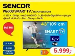 Planeo Elektro SENCOR WebOS SMART TV/SLE 43FS802TCSB nabídka