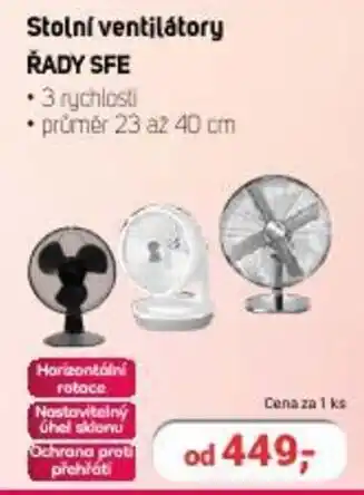 Planeo Elektro Stolní ventilátory ŘADY SFE nabídka