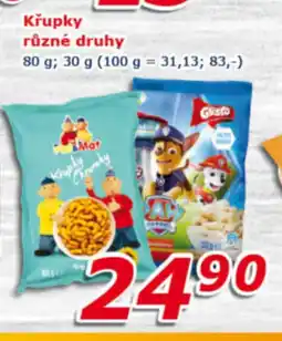 Křupky různé druhy