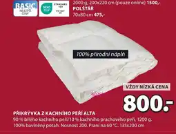 JYSK PŘIKRÝVKA Z KACHNÍHO PEŘÍ ALTA nabídka