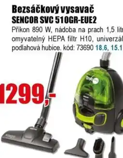 EVA Bezsáčkový vysavač SENCOR SVC 510GR-EUE2 nabídka