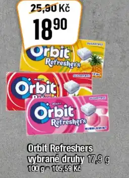 Orbit Refreshers vybrané druhy 17,9 g