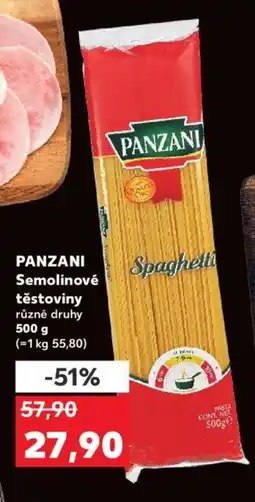 Kaufland PANZANI Semolinové těstoviny nabídka