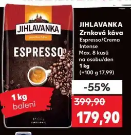 Kaufland JIHLAVANKA Zrnková káva nabídka