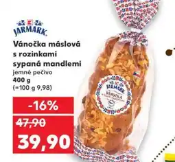 Kaufland Vánočka máslová s rozinkami sypaná mandlemi nabídka