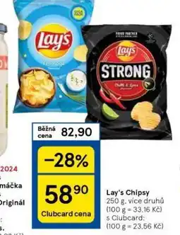 Tesco Lay's chipsy nabídka