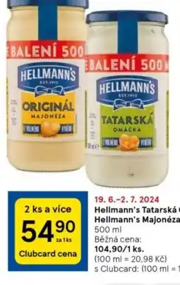 Tesco Hellmann's Tatarská Omáčka Hellmann's Majonéza Originál nabídka