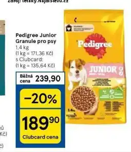 Tesco Pedigree granule pro psy nabídka