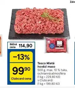 Tesco Mleté hovězí maso nabídka