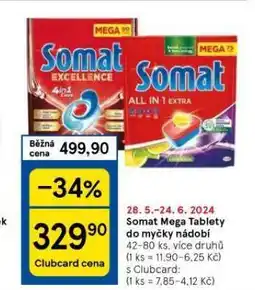 Tesco Somat tablety do myčky nabídka