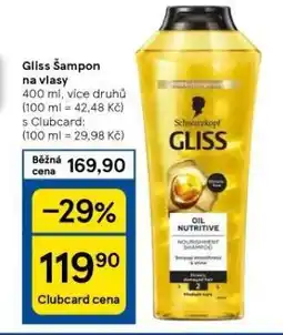 Tesco Gliss šampon na vlasy nabídka