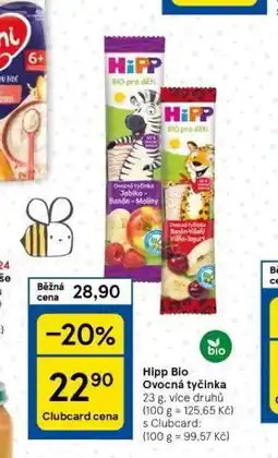 Tesco Hipp bio ovocná tyčinka nabídka