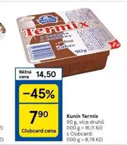 Tesco Kunín termix nabídka
