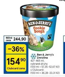 Tesco Zmrzlina ben & jerry's nabídka