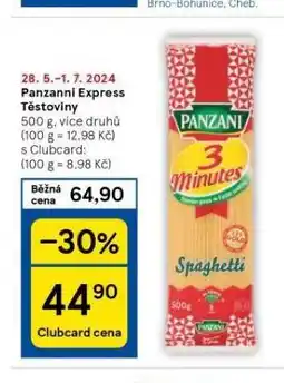 Tesco Panzani těstoviny nabídka