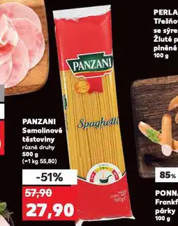 Kaufland Panzani semolinové těstoviny nabídka