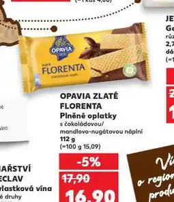 Kaufland Opavia zlaté florenta plněné oplatky nabídka